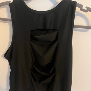 Black Sleeveless Top with Cutout Design